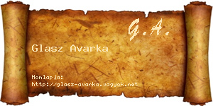 Glasz Avarka névjegykártya
